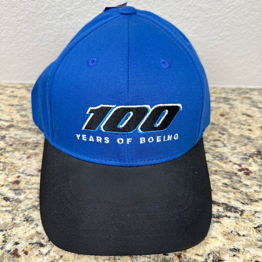 New Boeing Baseball Cap 100 Years Of Boeing Aerospace Blue and Black